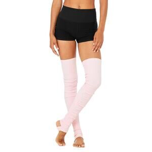 alo yoga goddess leg warmers powder pink pilates yoga